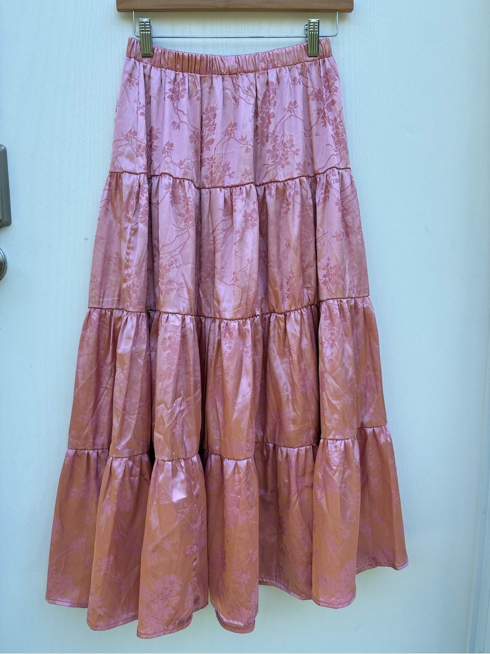 Cider Pink Shimmery Floral Skirt Size S
